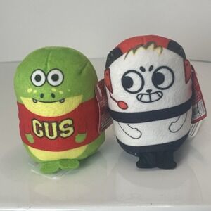 Ryan's World Mini 3 Inch Plush Combo Panda and Gus‎ the Gummy Gator Lot Of 2